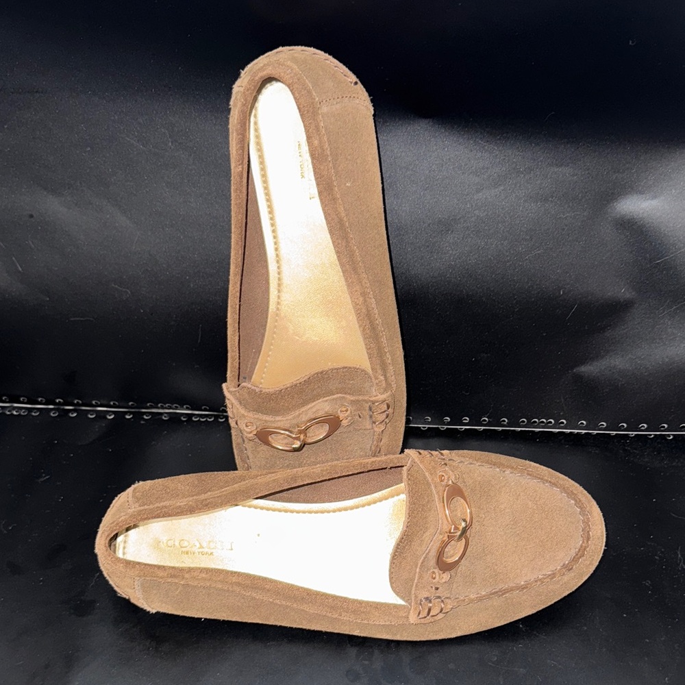 Coach Women's Tan Suede Loafers
